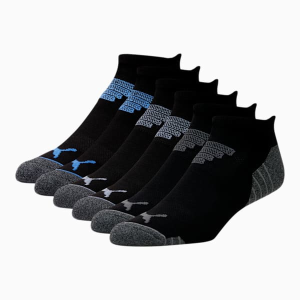 Men's Low Cut Socks [6 Pack], BLACK / BLUE, extralarge